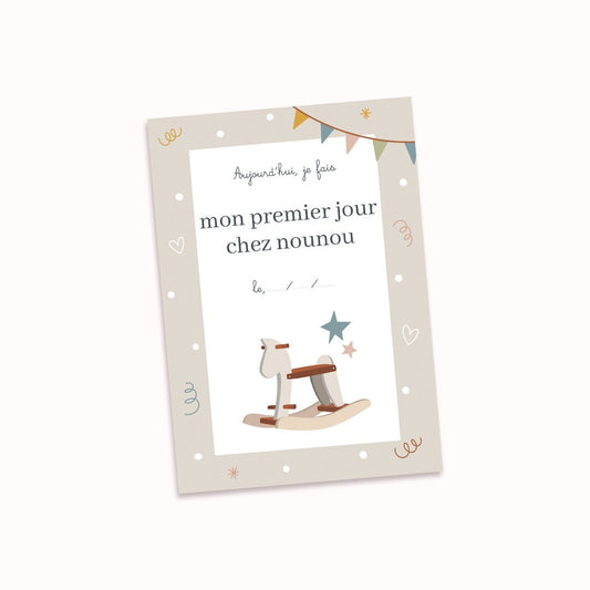 Carte étape - Mon premier jour chez nounou - Atelier Vingt Huit