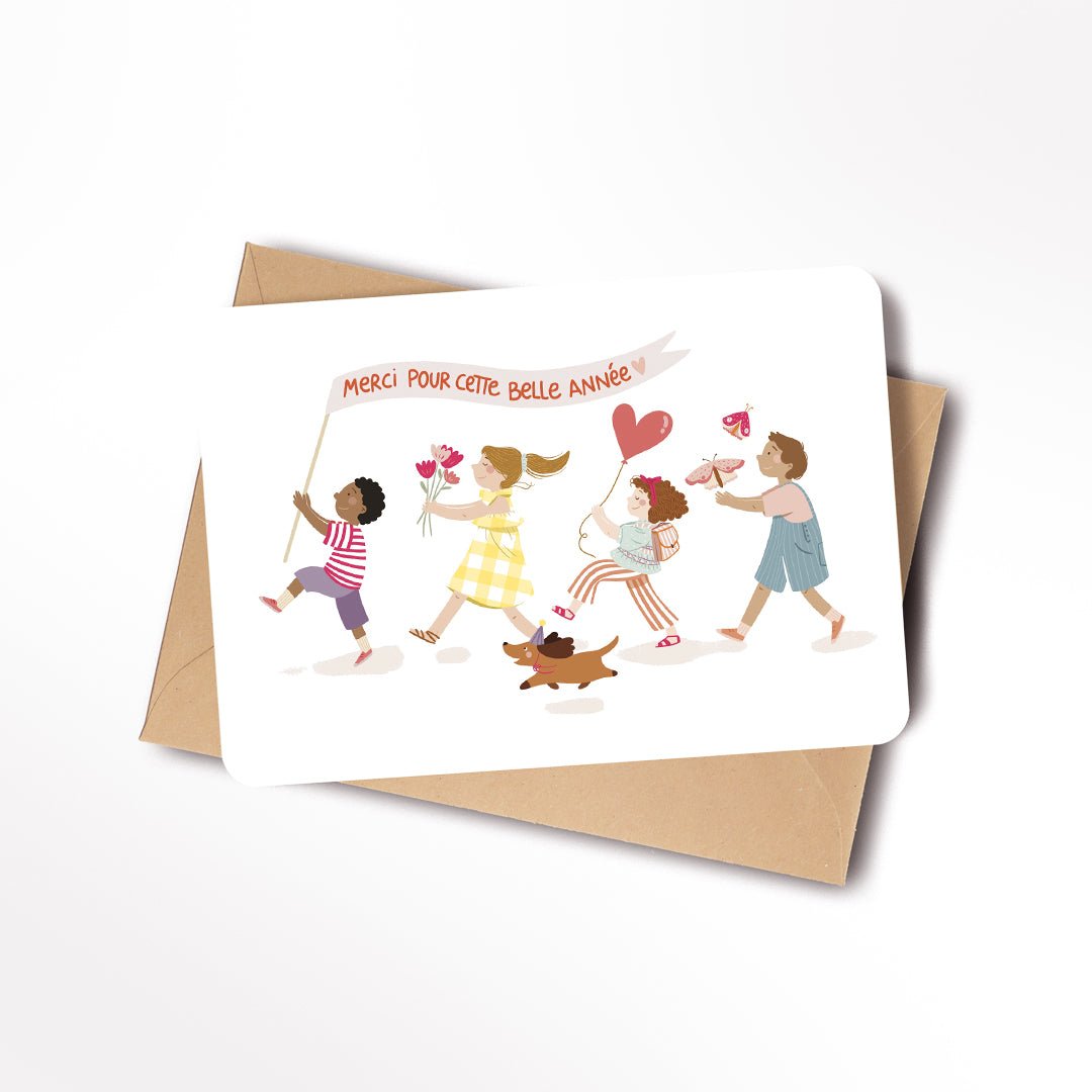 Carte Farandole d'enfants - Atelier Vingt Huit