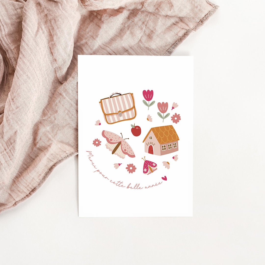 Carte Fin d'année scolaire - Atelier Vingt Huit