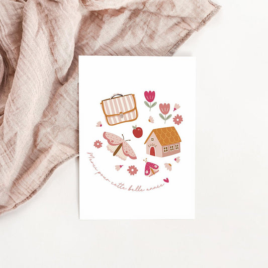 Carte Fin d'année scolaire - Atelier Vingt Huit