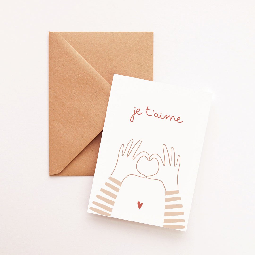 Carte je t'aime - Atelier Vingt Huit