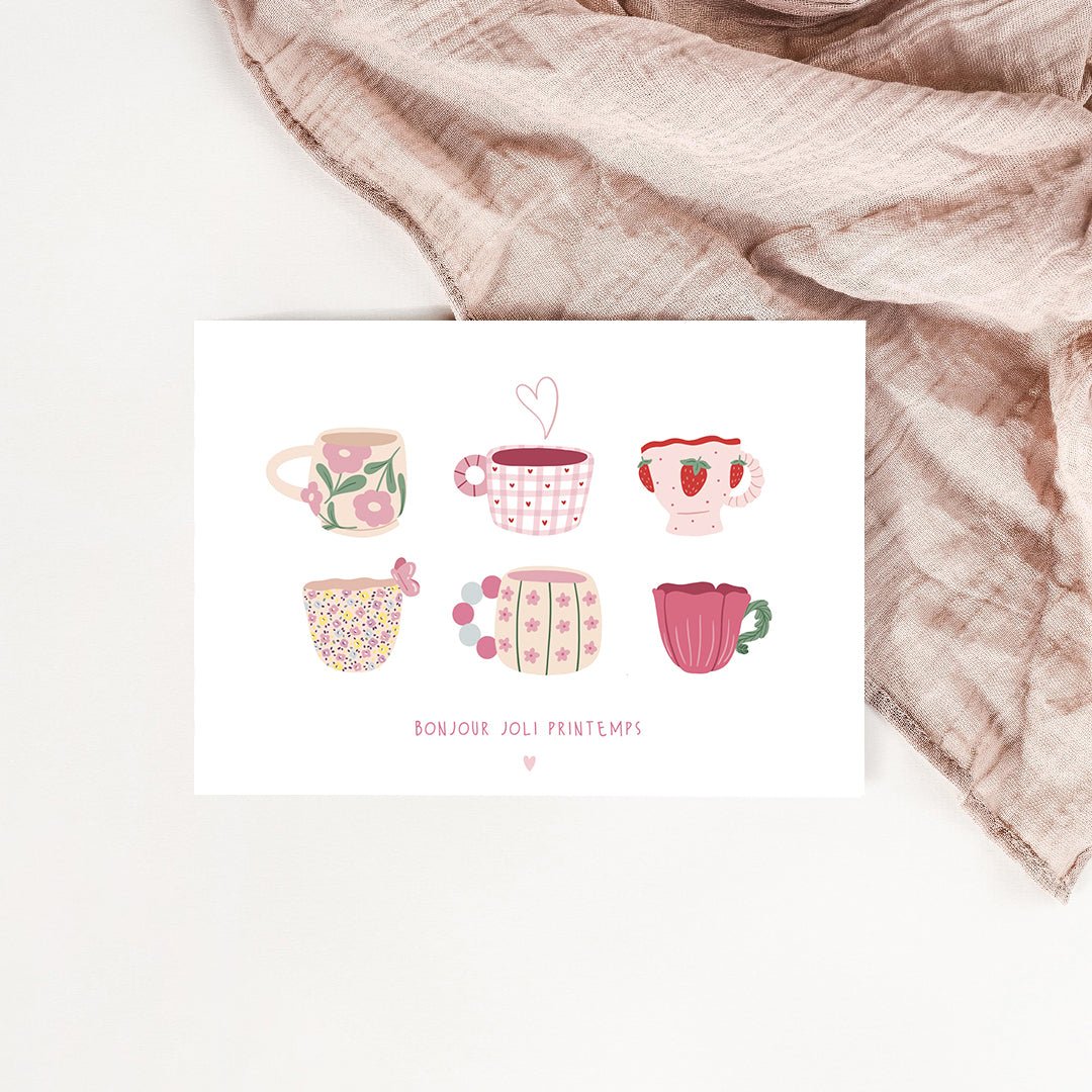 Carte La collection de tasses de printemps - Atelier Vingt Huit