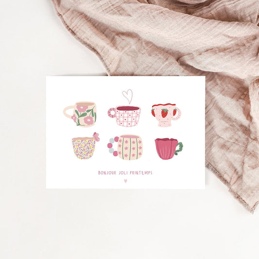 Carte La collection de tasses de printemps - Atelier Vingt Huit