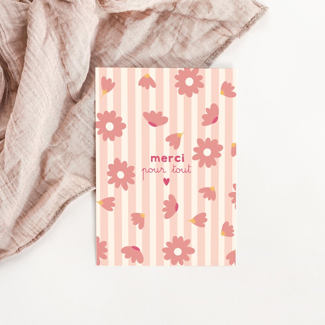 Carte Merci pour tout fleuri - Atelier Vingt Huit