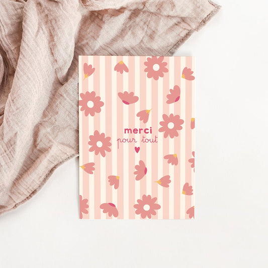 Carte Merci pour tout fleuri - Atelier Vingt Huit
