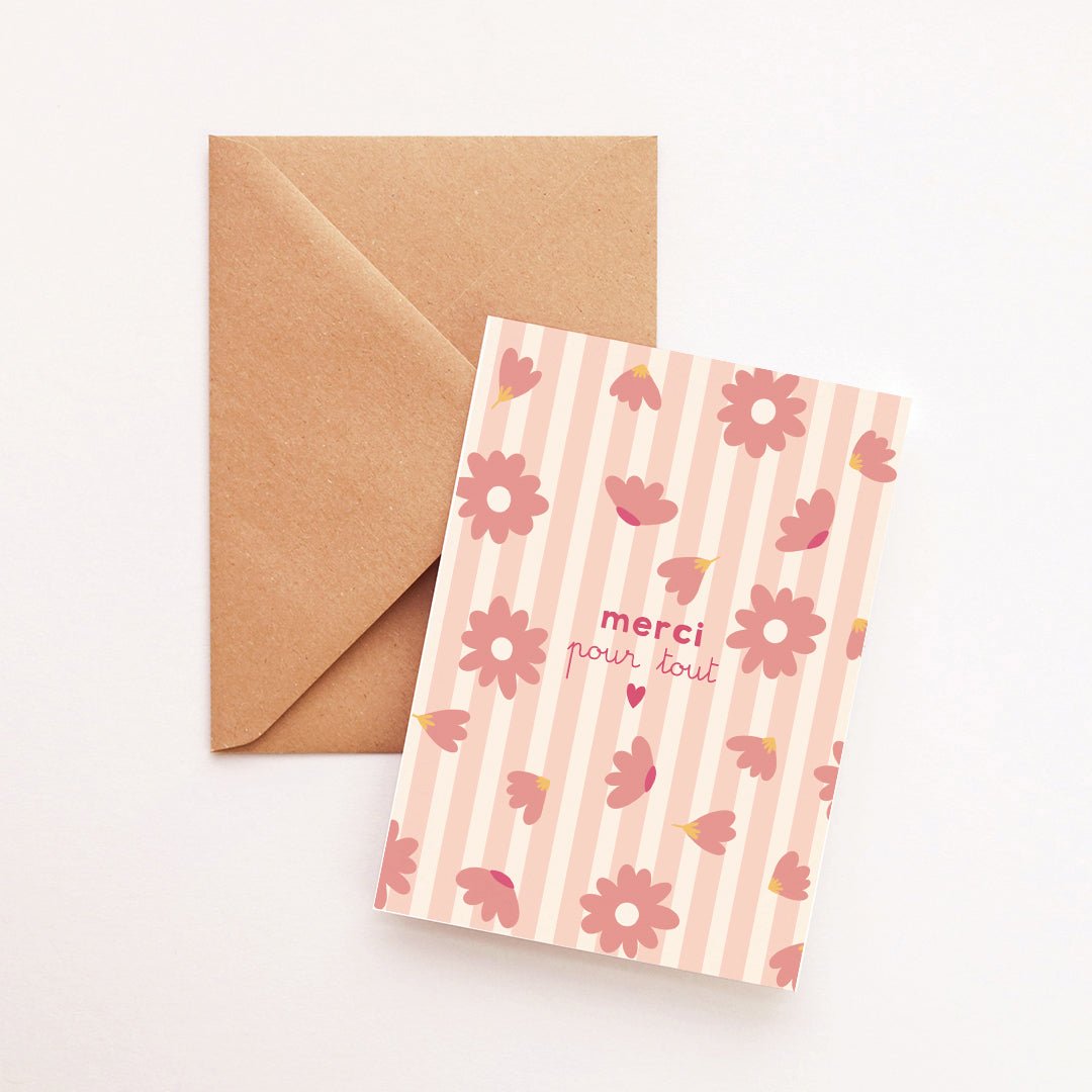 Carte Merci pour tout fleuri - Atelier Vingt Huit