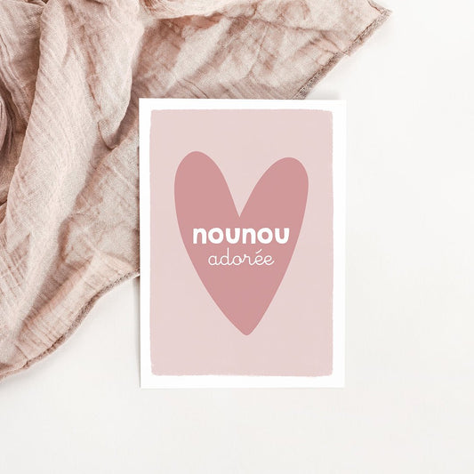Carte Nounou adorée - Atelier Vingt Huit