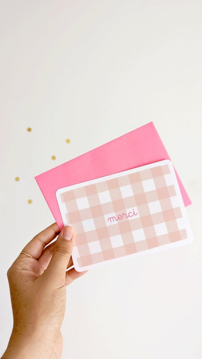 Carte Vichy Merci - Atelier Vingt Huit