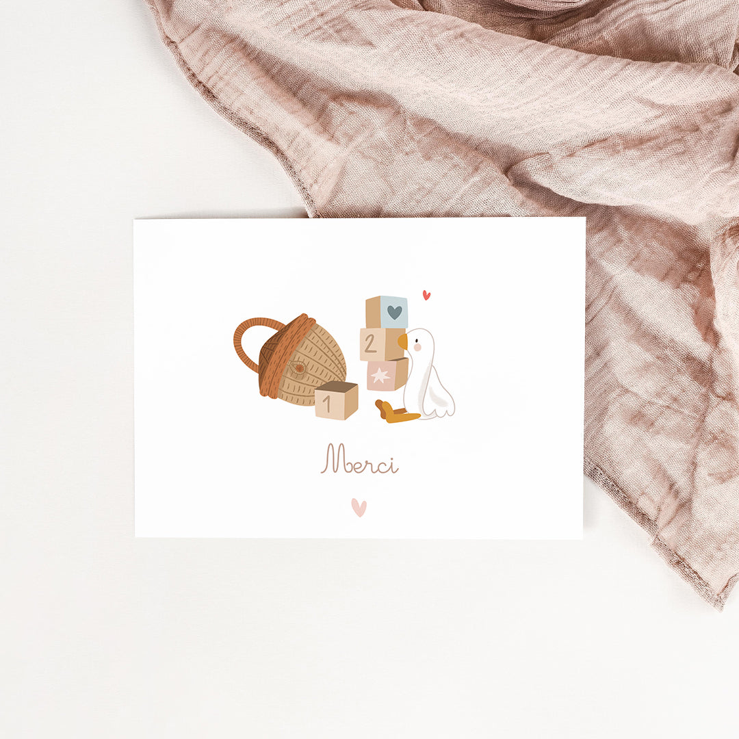Carte Bébé - Merci petite oie