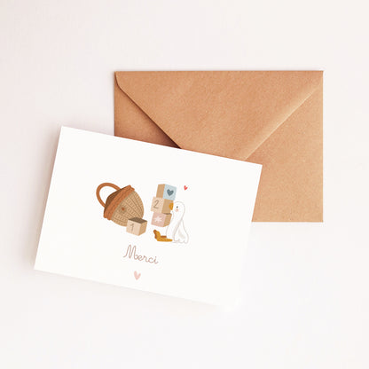Carte Bébé - Merci petite oie