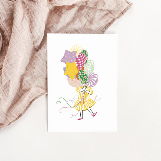 Carte La fille aux ballons