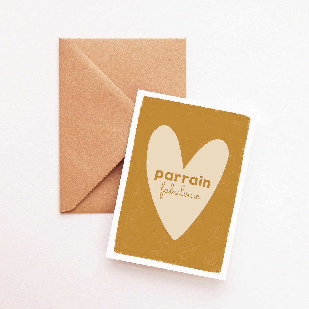Carte Coeur Parrain fabuleux