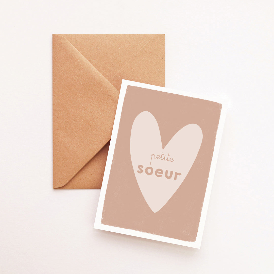 Carte Coeur Petite soeur