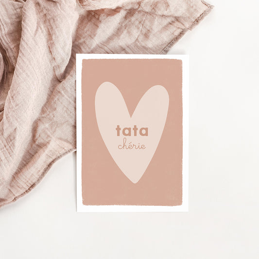 Carte Coeur Tata chérie