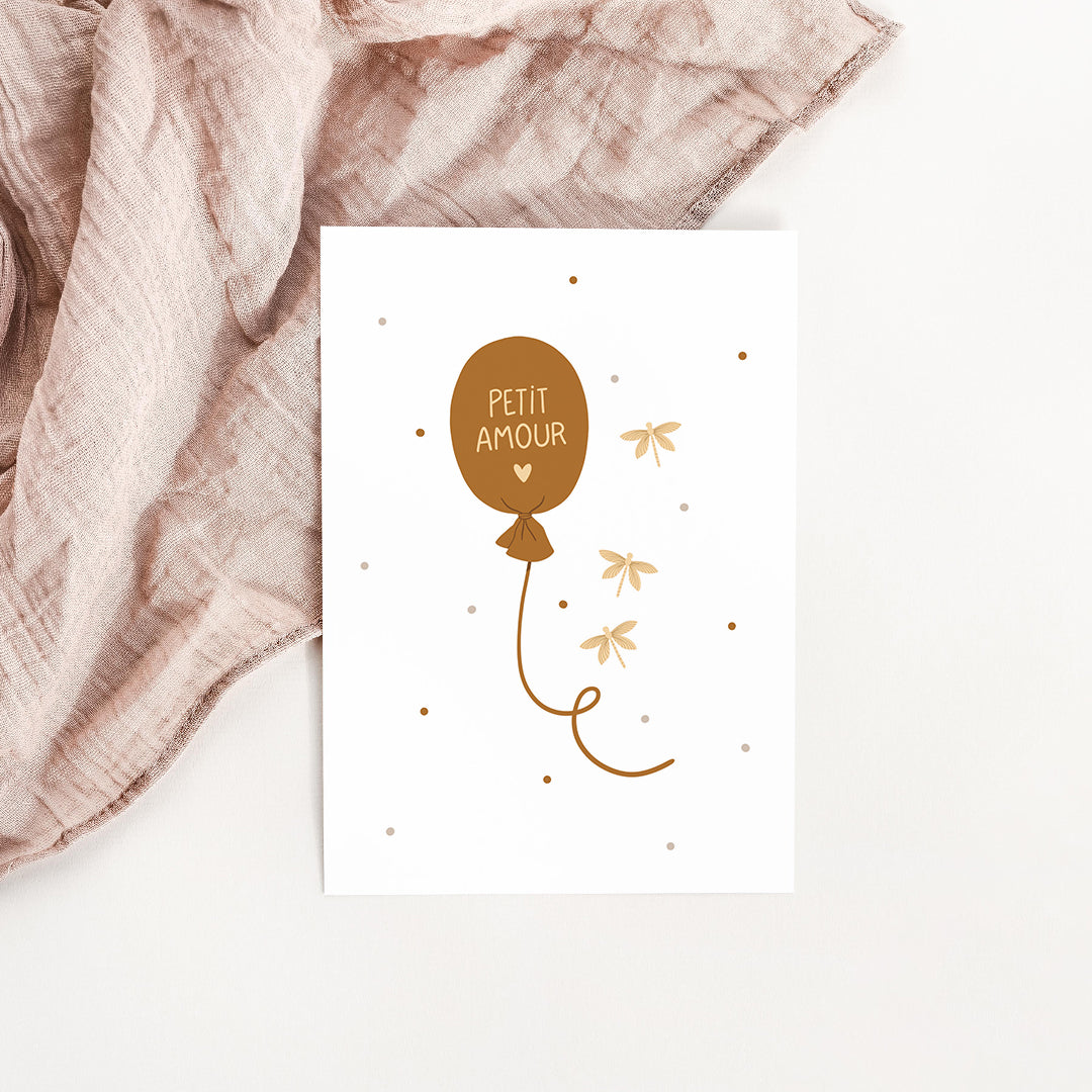 Carte Naissance ballon petit amour