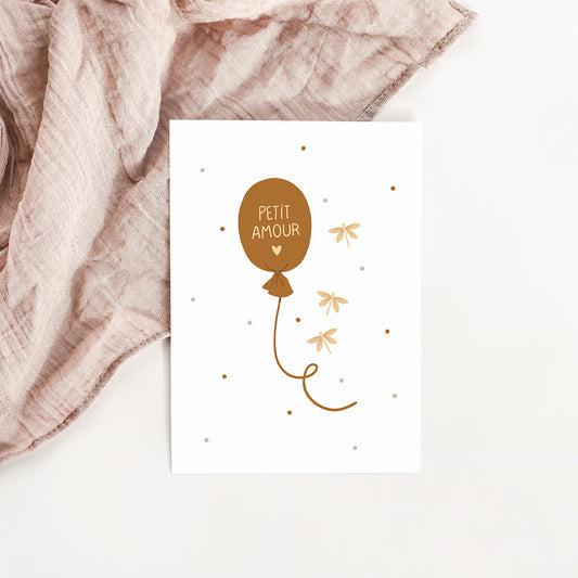 Carte Naissance ballon petit amour