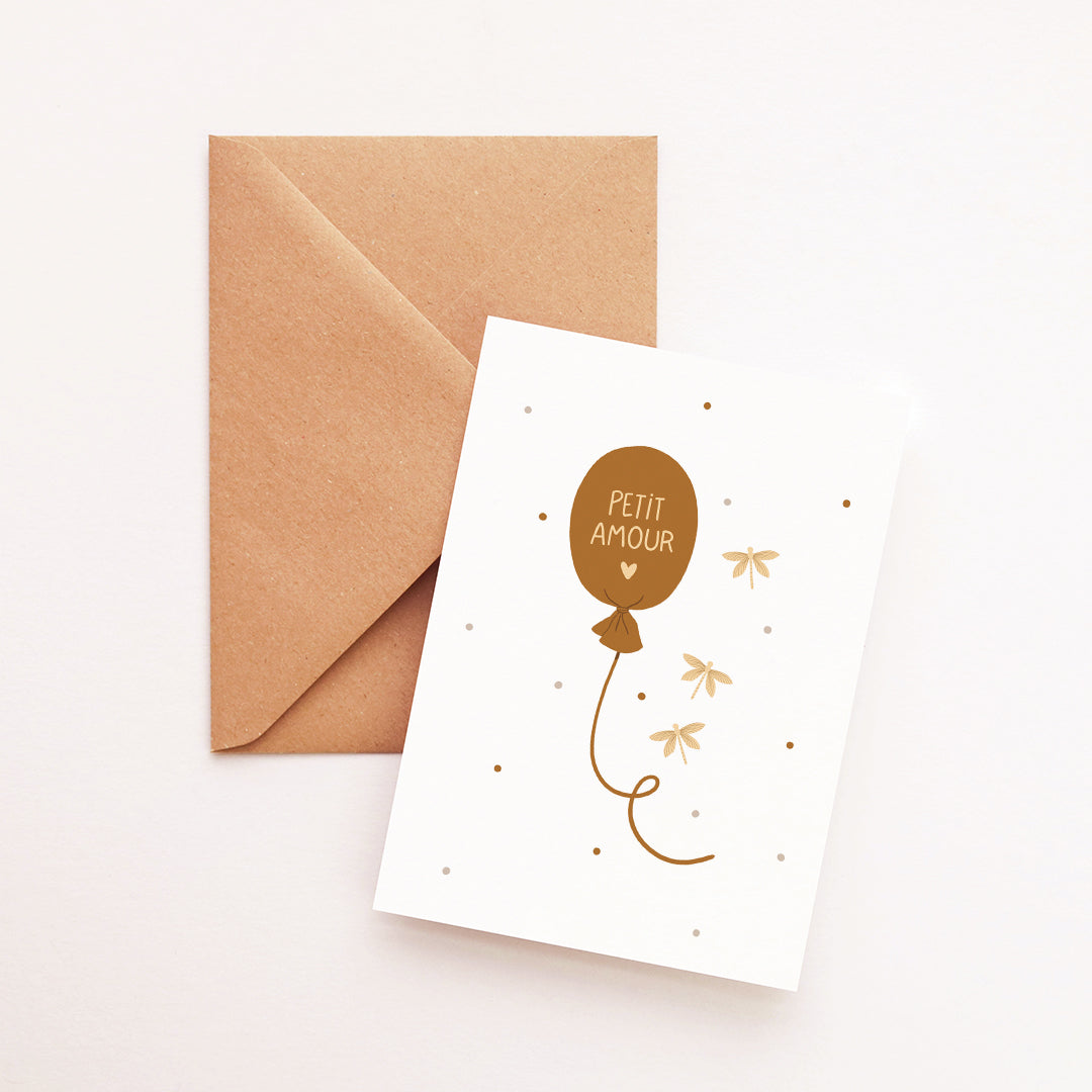 Carte Naissance ballon petit amour