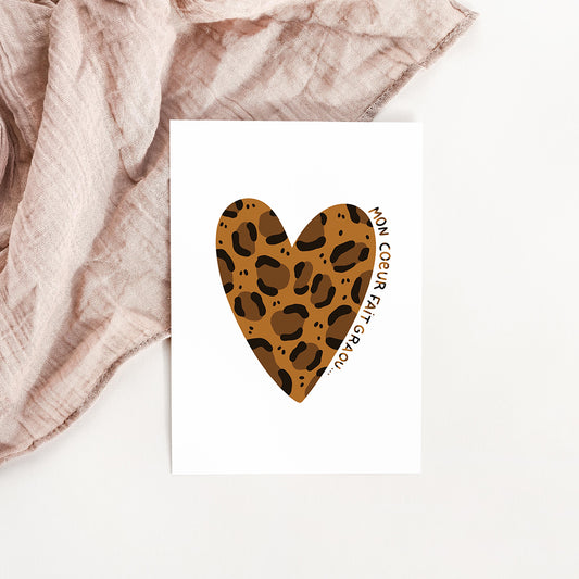 Carte Mon coeur fait graou !