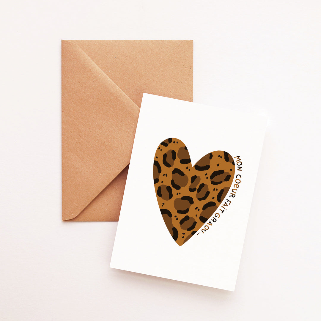 Carte Mon coeur fait graou !