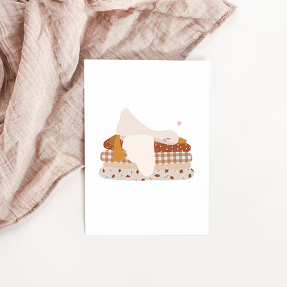 Carte Petite oie endormie