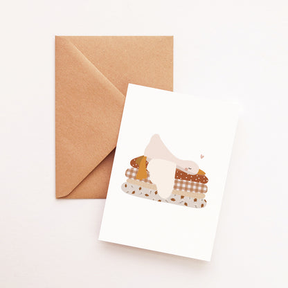 Carte Petite oie endormie