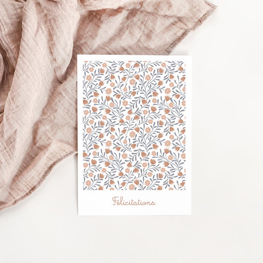 Carte Félicitations floral