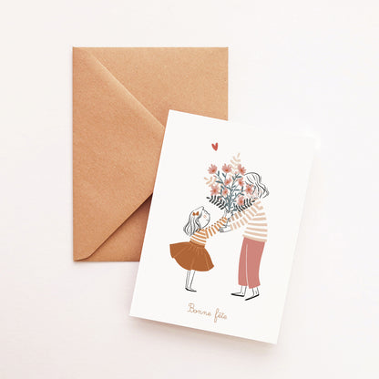 Carte Bonne fête maman/mamie petite fille
