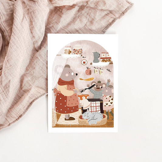 Illustration Petite Porte Magique / Fairy Door / Crêpes avec mamie - Atelier Vingt Huit