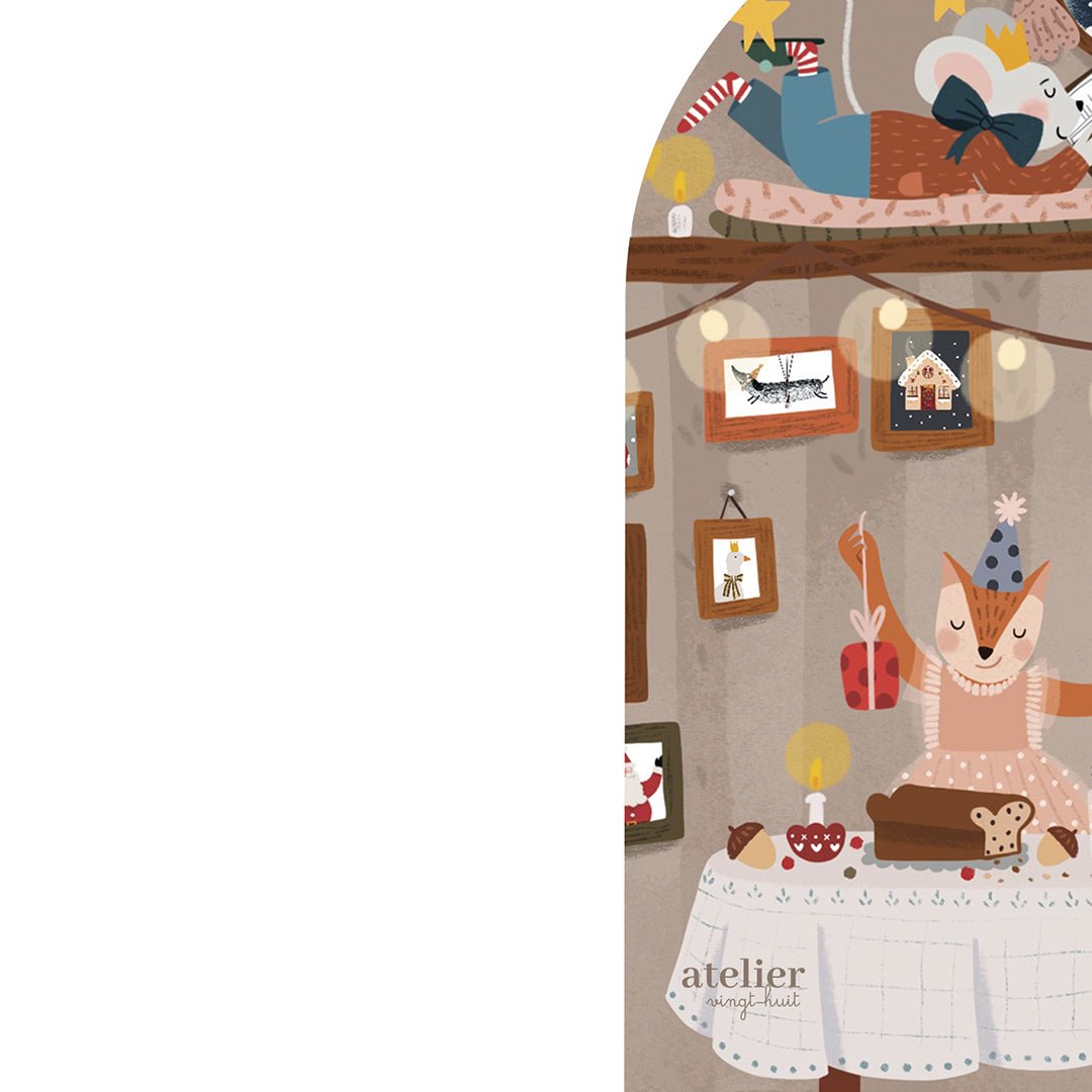 Illustration Petite Porte Magique / Fairy Door / Nuit enchantée - Atelier Vingt Huit