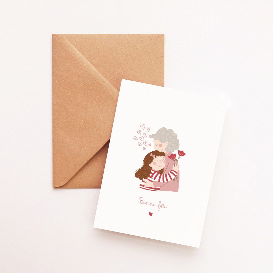 Carte Bonne fête mamie petite fille
