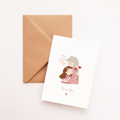 Carte Bonne fête mamie petite fille