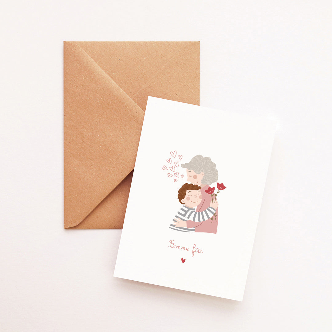 Carte Bonne fête mamie petit garçon