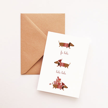 Carte Teckel de Noël