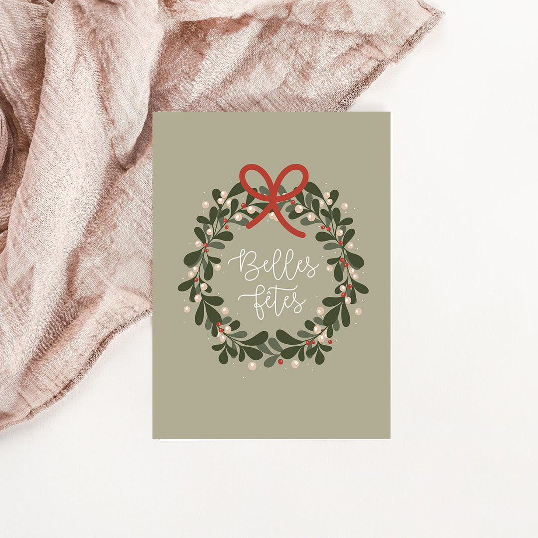 Carte Couronne de Noël
