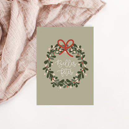 Carte Couronne de Noël