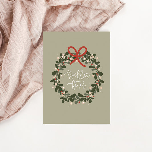 Carte Couronne de Noël