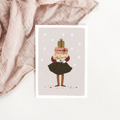 Carte Livraison de cadeaux - Fille