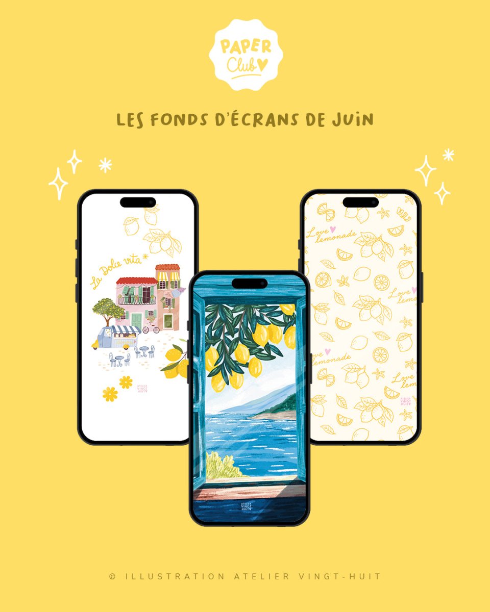 Pack fonds d'écrans - Juin - Atelier Vingt Huit