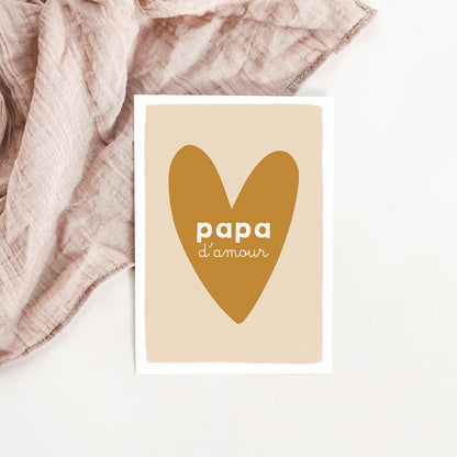 Carte Coeur Papa d'amour