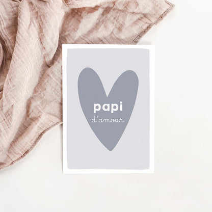 Carte Coeur Papi d'amour