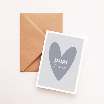Carte Coeur Papi d'amour