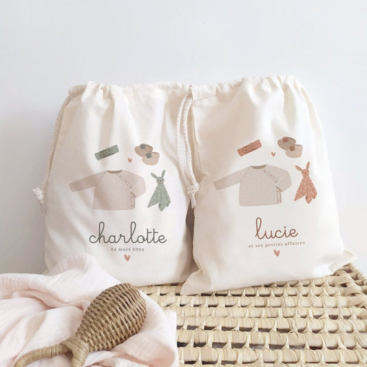 Pochon de Naissance - La tenue de bébé - Atelier Vingt Huit