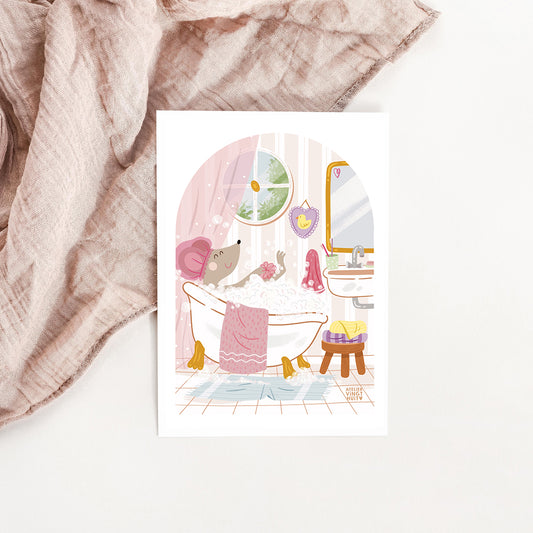 Illustration Petite Porte Magique / Fairy Door / Bain