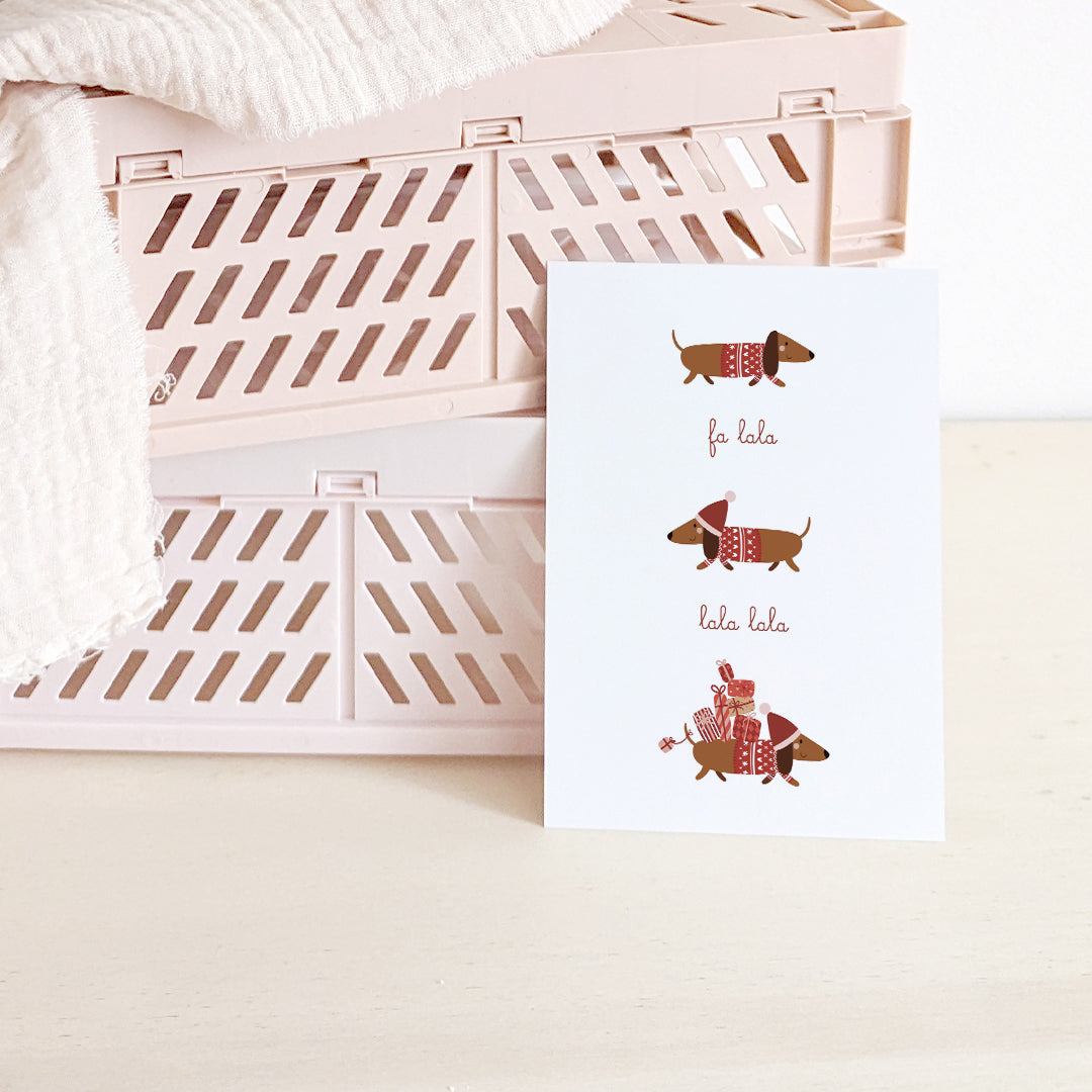Carte Teckel de Noël