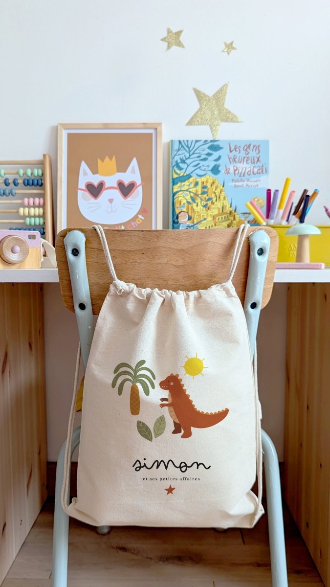 Sac/Pochon Dinosaures - Atelier Vingt Huit