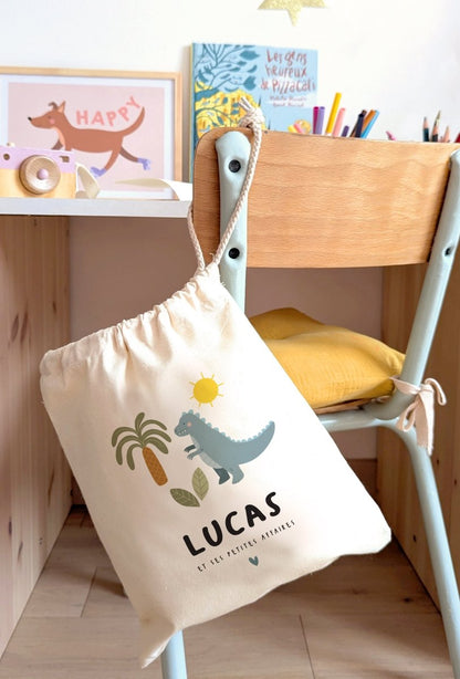 Sac/Pochon Dinosaures - Atelier Vingt Huit