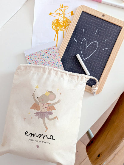 Sac/Pochon Petite souris - Atelier Vingt Huit